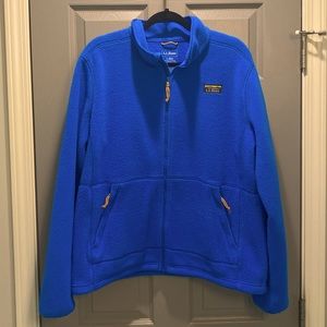 L.L. Bean Mens Classic Mountain Fleece Jacket Blue SZ L